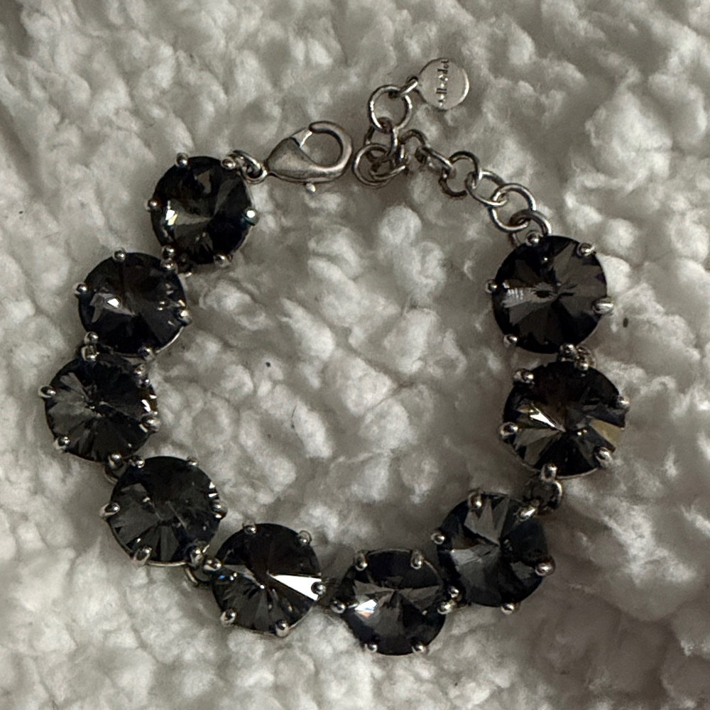 Stella & Dot Silver and Black Crystal Bracelet